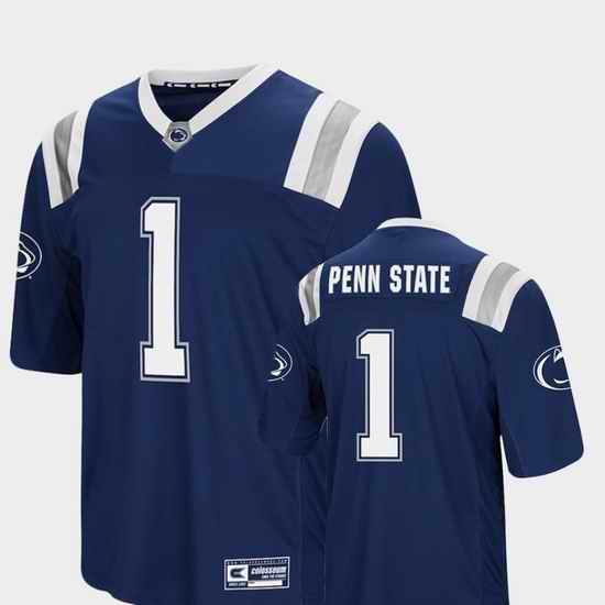 Men Penn State Nittany Lions 1 Navy Foos Ball Football Colosseum Jersey